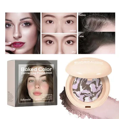Multiple Uses Baked Foundation Brightening Modify Facial Contour Blush Highlight Colors Correcting Traveling Makeup Colors Palet