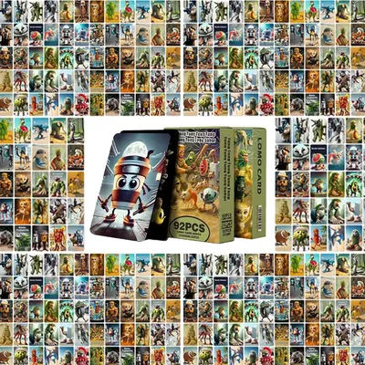 3style 92pcs Tralalero Tralala Cartoon Cards TungTungTung Sahur Italian Brainrot Game Lomo Card with Stickers Classic Toys Gifts