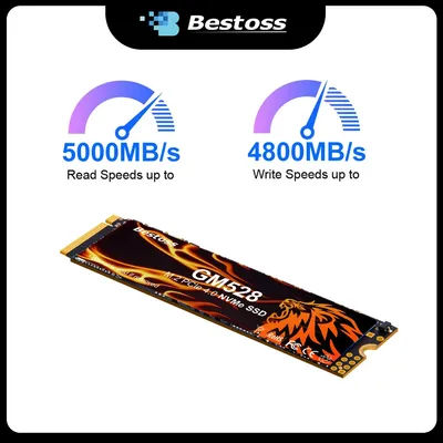 Bestoss M.2 NVMe 2280 M2 PCIe 4.0 X4 512GB 1TB 2TB Read Speed Up to 5000MB/s Hard Drive for Gaming PS5 Laptop Desktop