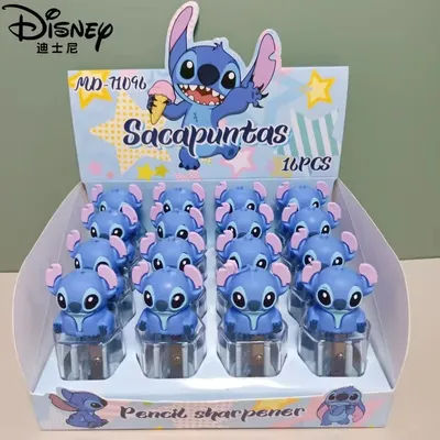 Disney 16pcs Lilo And Stitch Pencil Sharpener Hexagonal Student Single Hole Pen Sharpener Pencil Sharpener Stationery Gift