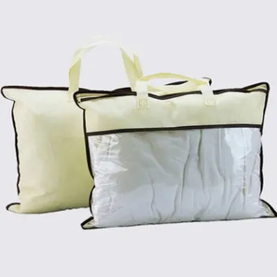 Sac mobile Transparent Non tissé, oreiller emballé, couverture de couette, fermeture éclair, sac de rangement anti-poussière, sac de rangement domestique, fourre-tout