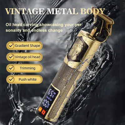 Vintage Electric Shaver Barber Cordless Hair Cutting Machine USB Charging Hair Trimmer Portable Hair Clipper Suitable For Men