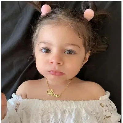 Custom Name Necklace Stainless Steel Gold Choker Personalized Baby Name Pendant Necklace Jewelry For Women Kids Gifts