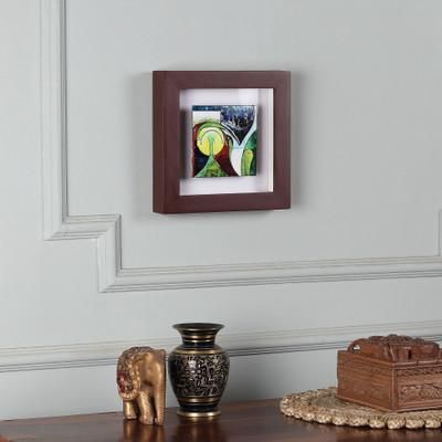 Vivid Journey,'Modern Abstract Framed Vitreous Enamel on Copper Wall Art'