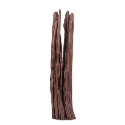 Natural Fork I,'Pronged Sal Driftwood Sculpture from India'