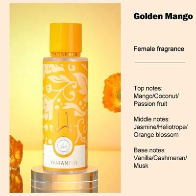 Body Mist Long Duration Fruity Body Spray Perfume, Natural Lasting Fragrance & Body Deodorant golden Mango