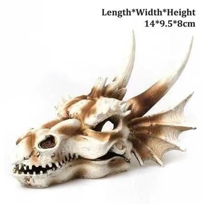 Resin Dinosaur Skull Aquarium Decoration For Pet Reptile Habitat 1
