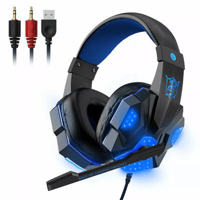Gaming Headset With Mic, LED Lights, Stereo Bass Surround For PC, PS4, Xbox One black & Blue