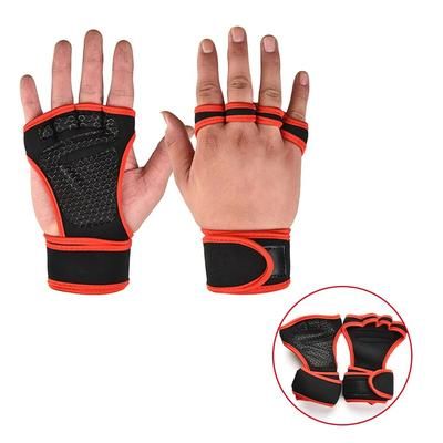 Unisex Training Sport Gloves, Fitness, Bodybuilding, Weightlifting, Gym Workout Gloves, Hand Wrist Palm Protection red b s