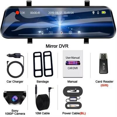 2.5K Mirror Dash Camera With Touch Screen And Parking DVR a37 10m Sony Rcc bl 32gb