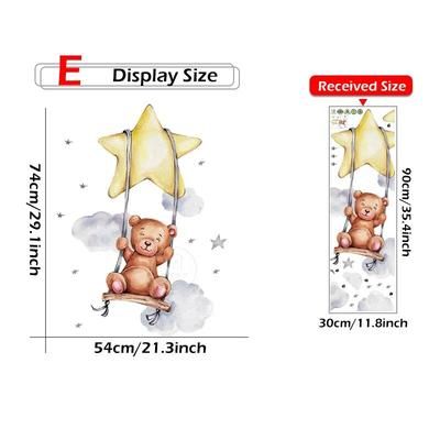 Teddy Bear Swing Moon Wall Sticker: Kids Room Decor 4