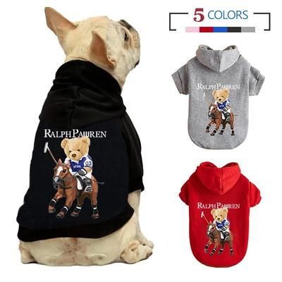 Winter Warm Pet Dog Clothes: Cute Bear Hoodies For Small Medium Dogs Blue L