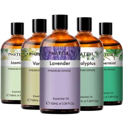 PHATOIL 100ml Essential Oil Set Eucalyptus, Lavender, Vanilla, Jasmine, Lemon & Bergamot For Aromatherapy & Candle Mak 100ml patchouli