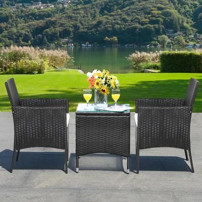 2 Piece Patio Wicker Chairs With Cozy Seat Cushions, All Weather Outdoor Lounge Set 2 Piece Patio Wicker Chairs With Cozy Seat Cushions, All Weather Outdoor Lounge Set