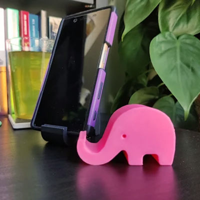 Plastic Elephant Phone Holder Pink