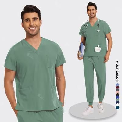 Lightweight Anti Wrinkle Nursing Scrub Set For Men And Women l mint Green