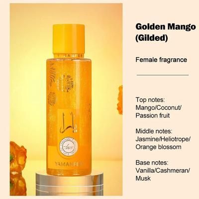 Body Mist Long Duration Fruity Body Spray Perfume, Natural Lasting Fragrance & Body Deodorant golden Mango(gilded)