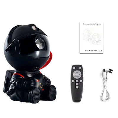 Astronaut Galaxy Star Projector, LED Night Light For Children's Bedroom & Ceiling Decoration black star