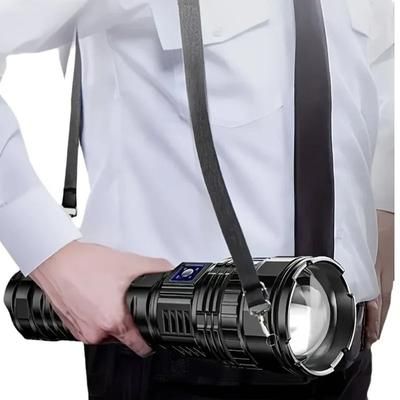 Long Range Rechargeable Tactical Flashlight With 15000 MAh Battery And Zoom Beam Long Range Rechargeable Tactical Flashlight With 15000 MAh Battery And Zoom Beam