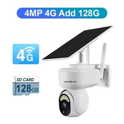 4MP Wireless PTZ Security Camera With Motion Detection And Solar Power + 128gb 4mp 4g