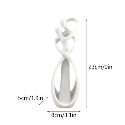 Resin Embrace Couple Figurines: Abstract Art Lover Statues For Valentine's Day & Anniversary Gift | Home Decor Objects white