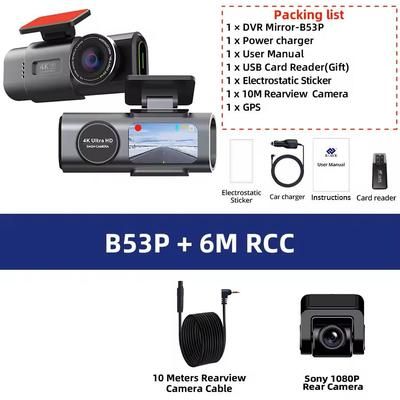 Mini 4K UHD GPS WiFi Dual Lens Dash Cam With Night Vision And Parking Mode b53p 6m Rcc 32g