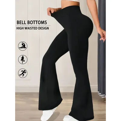 Pantalon évasé Super doux pour femmes, taille haute, contrôle du ventre, Leggings de Yoga, bas de cloche