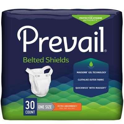 Prevail Belted Shields Unisex Adult Incontinence Belted Undergarment Belted One Size Fits Most Disposable Light Absorbency (409934_BG)