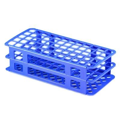 Globe Scientific 456500 Series Stacking Test Tube Rack 60 Place 15 to 17 mm Tube Size Blue 2-4/5 X 4-1/8 X 9-3/5 Inch (542530_EA)