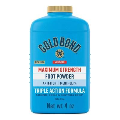 Gold Bond Maximum Strength Foot Powder 4 oz. Scented Shaker Bottle Menthol 1% (1230684_EA)