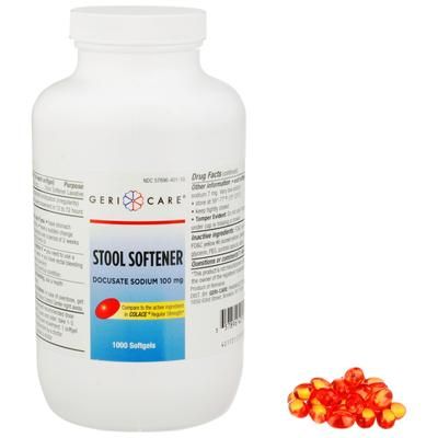 Geri-Care Stool Softener Softgel 1,000 per Bottle 100 mg Strength Docusate Sodium (555682_CS)