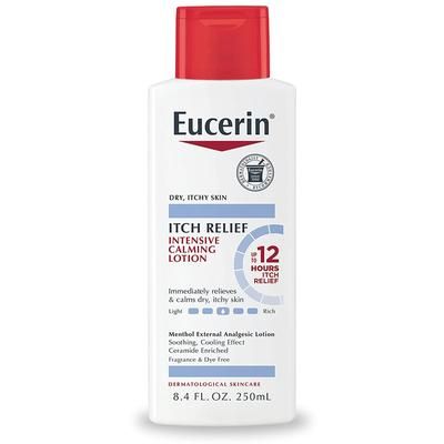 Eucerin Itch Relief Intensive Calming Lotion Hand and Body Moisturizer 8.4 oz. Bottle Unscented Lotion (1231874_EA)