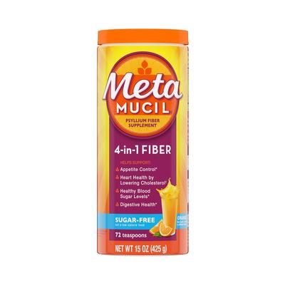 Metamucil Fiber Supplement Orange Flavor Powder 15 oz. 3.4 Gram Strength Psyllium Husk (446936_BT)