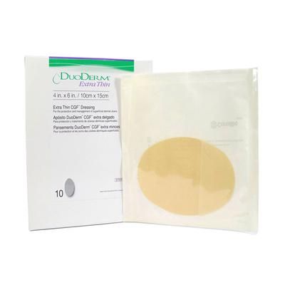 DuoDERM Extra Thin CGF Thin Hydrocolloid Dressing Film Backing 4 X 6 Inch Oval Hydrocolloid / Film (205197_BX)