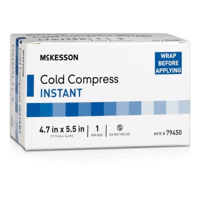 McKesson Instant Cold Pack General Purpose 4-7/10 X 5-1/2 Inch Plastic / Ammonium Nitrate / Water Disposable (1111663_CS)