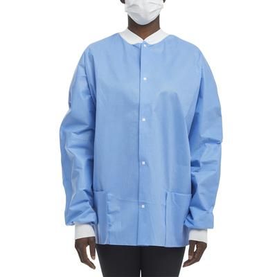 Lab Jacket Blue Large Hip Length 3-Layer SMS Disposable (203636_EA)