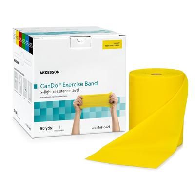 McKesson CanDo Exercise Resistance Band Yellow 5 Inch X 50 Yard X-Light Resistance (1199528_EA)