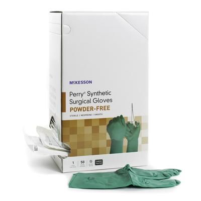 McKesson Perry Performance Plus Surgical Glove Size 9 Sterile Polychloroprene Standard Cuff Length Smooth Dark Green Chemo Tested (1044742_BX)