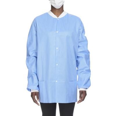 Lab Jacket Blue X-Large Hip Length 3-Layer SMS Disposable (130627_CS)