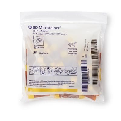 BD Microtainer SST Capillary Blood Collection Tube Clot Activator / Separator Gel Additive 400 µL to 600 µL BD Microgard Closure Plastic Tube (41930 4