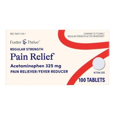Foster & Thrive Pain Relief 325 mg Strength Acetaminophen Tablet 100 per Bottle (1238910_BT)