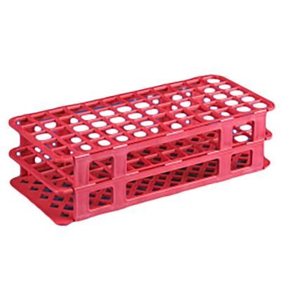 Globe Scientific 456500 Series Stacking Test Tube Rack 60 Place 15 to 17 mm Tube Size Red 2-4/5 X 4-1/8 X 9-3/5 Inch (699727_EA)