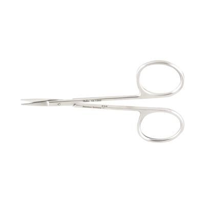 Miltex Iris Scissors 4 Inch Length OR / Surgical Grade German Stainless Steel NonSterile Finger Ring Handle Curved Sharp Tip / Sharp Tip (169392_EA)