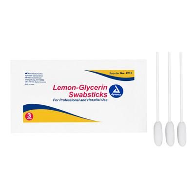 Dynarex Lemon Glycerin Swabstick Foam Tip 3 per Pack (530231_BX)