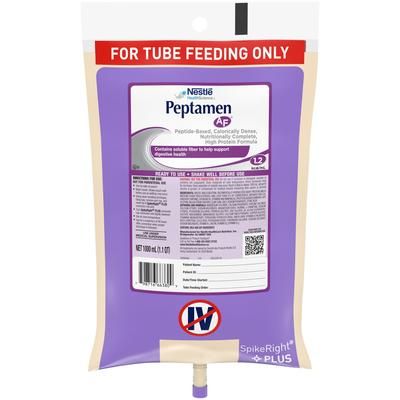 Peptamen AF Tube Feeding Formula Unflavored Liquid 1000 mL Ready to Hang Prefilled Container (664066_EA)