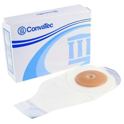 ActiveLife Colostomy Pouch One-Piece System 12 Inch Length Flat, Pre-Cut 1 Inch Stoma Drainable (208749_BX)