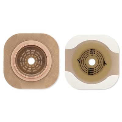New Image Flat CeraPlus Ostomy Barrier Precut, Extended Wear Adhesive Tape Borders 1-3/4 Inch Flange Green Code 1 Inch Opening (1195893_BX)