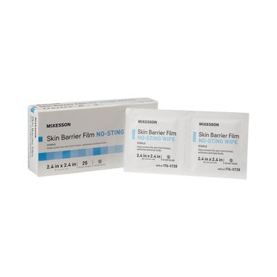 McKesson No Sting Skin Barrier Wipe 75 to 100% Strength Hexamethyldisiloxane Individual Packet Sterile (1088820_BX)