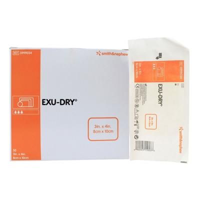 EXU-DRY Anti-Shear Super Absorbent Dressing 3 X 4 Inch Rectangle (330491_CS)