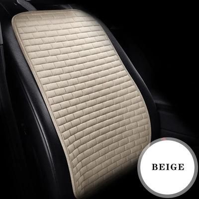 Breathable Flax Car Seat Cushion Front And Rear Auto Seat Protectors With Non Slip Backing b beige